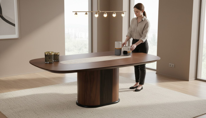 Mesa de comedor moderna de lujo mesa de cocina mesa rectangular
