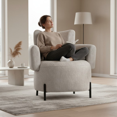 Sillón de lujo sofá nueva tapicería diseño salón moderno madera textil nuevo