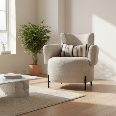 Sillón de lujo sofá nueva tapicería diseño salón moderno madera textil nuevo