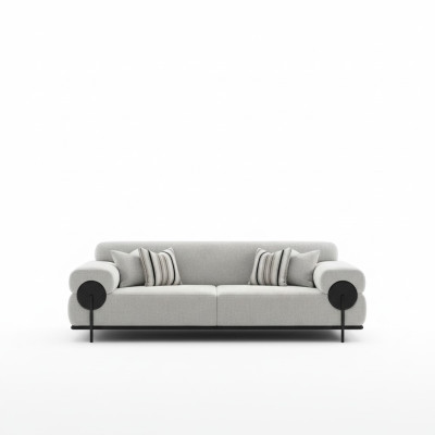 Sofá de 3 plazas en tejido diseño moderno gris