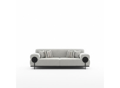 Sofá de 3 plazas en tejido diseño moderno gris