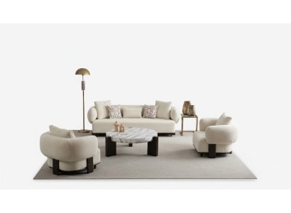 Sofá 2x Set 3 plazas sillón Blanco Diseño Moderno Set Sofá