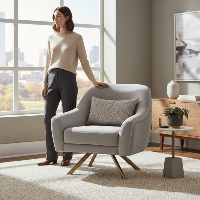Sillón moderno de diseño silla de madera 1 plaza moderno acolchado