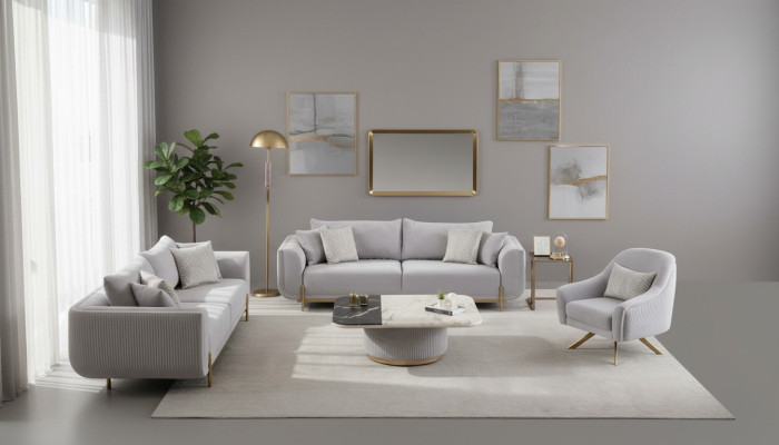 Sofá 3+3+1 plazas Nuevo Diseño Sofás Sillones Tela Relax Moderno
