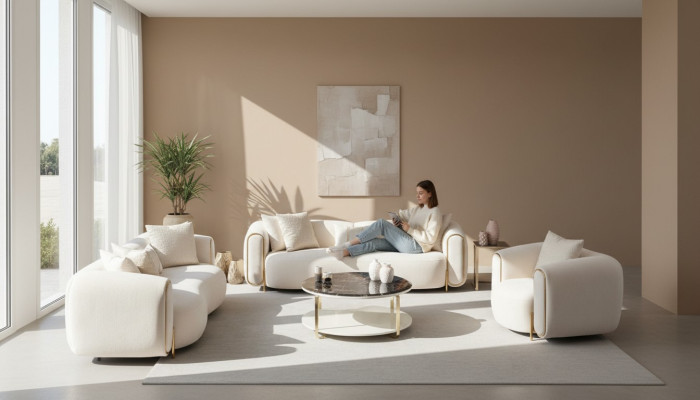 Juego de sofás 3+3+1 plazas Diseño Sofá Sillones Moderno Lujo Nuevo