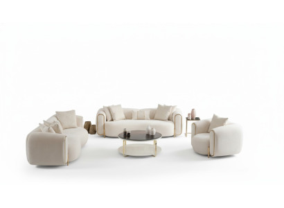 Juego de sofás 3+3+1 plazas Diseño Sofá Sillones Moderno Lujo Nuevo