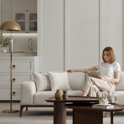 Sofá de lujo de diseño para 3 personas, sofás tapizados modernos, muebles nuevos