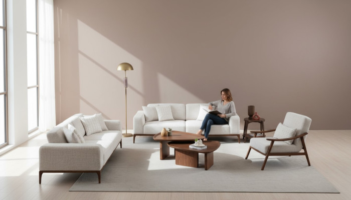 Sofá 3+3+1 plazas salón sillón juego de sofás de piel