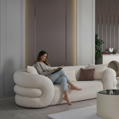 Sofá de 3 plazas paisaje habitacional sofá sillón set tapizado tejido piel moderno
