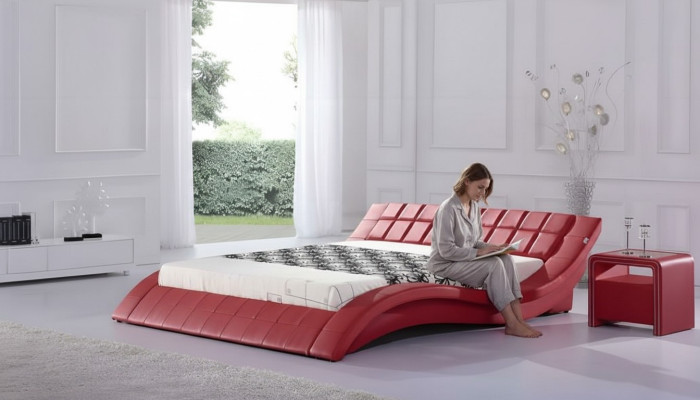 Cama de diseño rojo de lujo cama doble cama de hotel 180x200