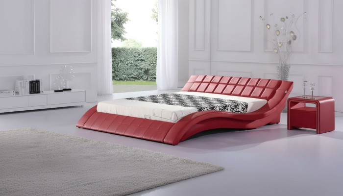 Cama de diseño rojo de lujo cama doble cama de hotel 180x200