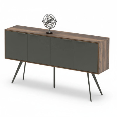 Aparador rectangular para oficina y sala de estar de madera gris marrón
