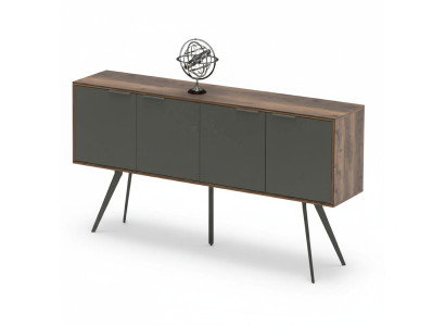 Aparador rectangular para oficina y sala de estar de madera gris marrón