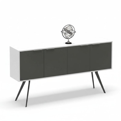Mueble archivador de oficina con cajones blanco gris