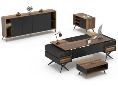 Conjunto de oficina mesa mesa auxiliar aparador cómoda decoración para oficina