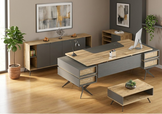 Mesa de café para oficina, mesa, aparador, cómoda beige, mobiliario de oficina