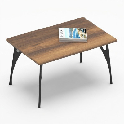 Mesa de café marrón para oficina de madera