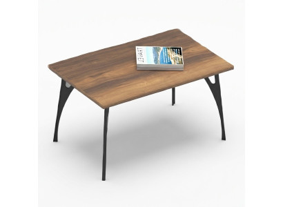 Mesa de café marrón para oficina de madera