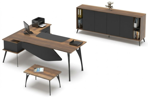 Mobiliario de oficina mesa de café mesa aparador marrón negro