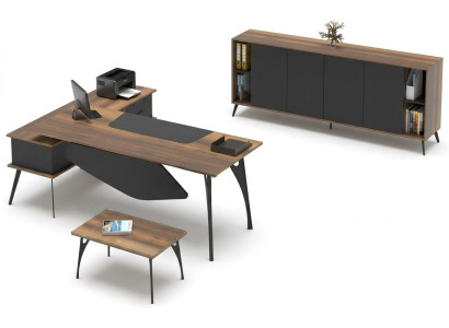 Mobiliario de oficina mesa de café mesa aparador marrón negro