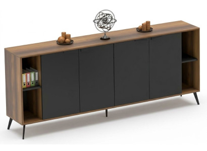 Comò Sideboard mueble para oficina armario marrón negro