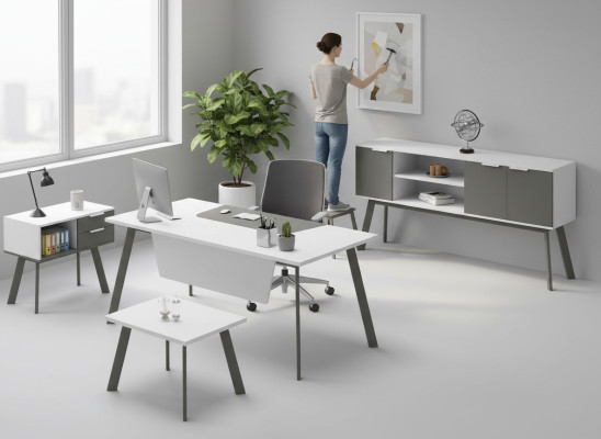 Juego de oficina completo mesa aparador cómoda mesa de centro 4 piezas