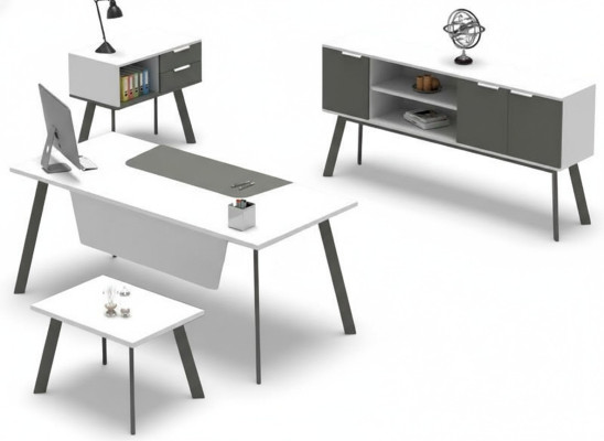Juego de oficina completo mesa aparador cómoda mesa de centro 4 piezas