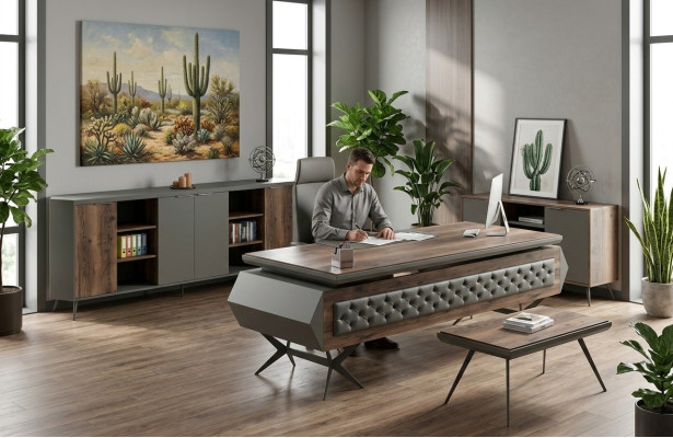 Mesa de trabajo escritorio mesa aparador mobiliario oficina set de 4 piezas