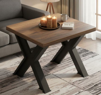 Mesa de café mesa baja mesa lateral patas en X mobiliario de oficina
