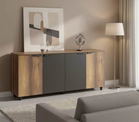 Armario de oficina aparador cómoda habitación de trabajo marrón negro