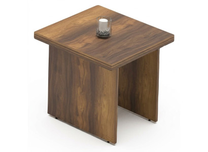 Mesa cuadrada de madera, mesa lateral mate, estudio, marrón