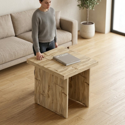 Mesa cuadrada beige mesa de salón mesa de madera oficina