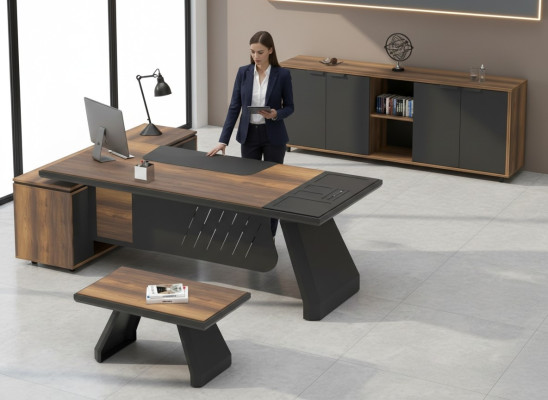 Mesa de trabajo Set de muebles de oficina 3 piezas