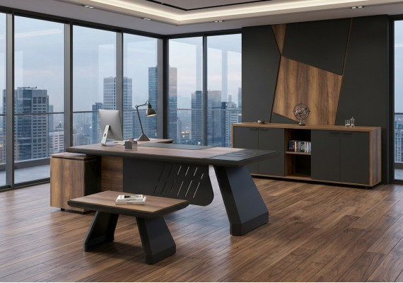 Mesa de trabajo Set de muebles de oficina 3 piezas