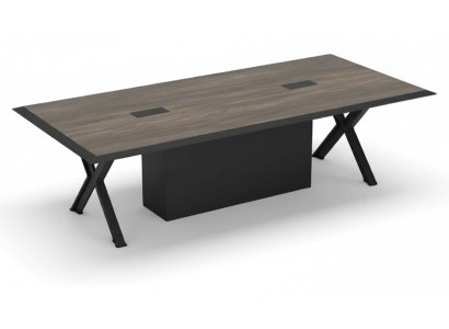 Escritorio rectangular de oficina gris negro madera