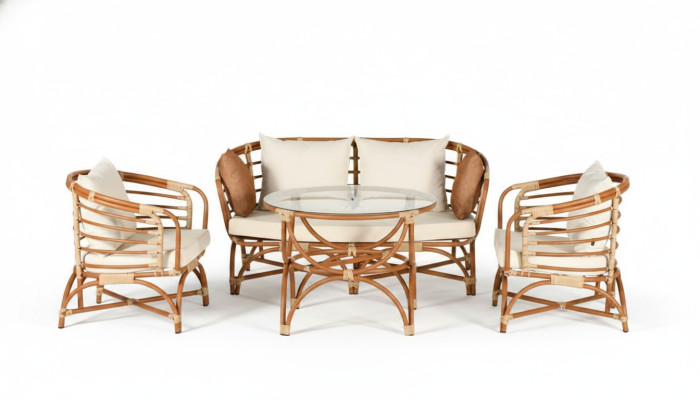 Conjunto de muebles de jardín sofá de 2 plazas mesa sillón veranda grupos de asientos moderno