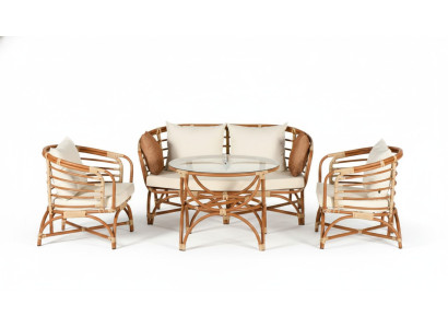 Conjunto de muebles de jardín sofá de 2 plazas mesa sillón veranda grupos de asientos moderno