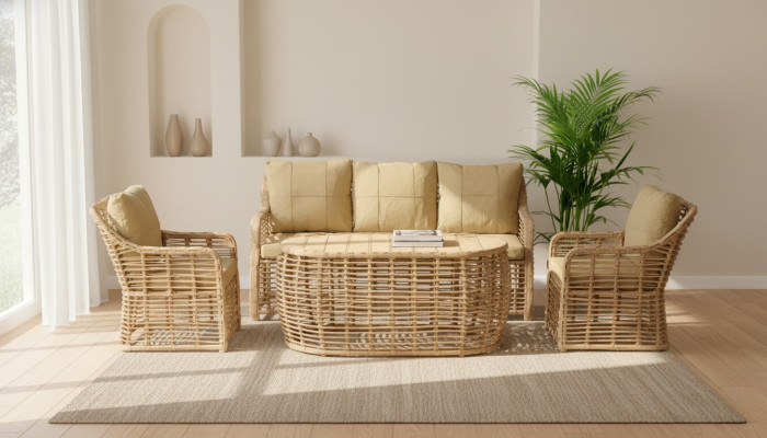 Juego de muebles de jardín sofá mesa sofá sillón veranda grupos de asientos moderno lujo nuevo