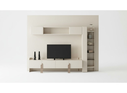Sideboard Wandregal Bücherregal Wandschrank Wohnwand Beige Wohnzimmer