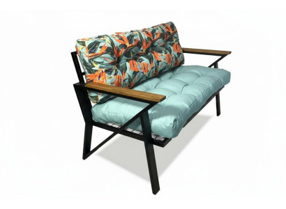 Sofa 2 Sitzer Gartensofa Kleines Sofa Mini Couch Metall Blumenmuster
