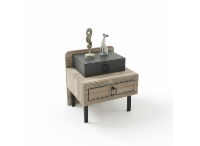 Nachttisch Holz Schublade Schwarz Stilvolles Design Kinderzimmer Möbel Modern