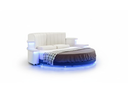Cama redonda moderna con iluminación LED