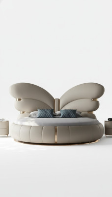 Cama de diseño de lujo beige