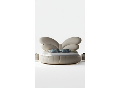 Cama de diseño de lujo beige