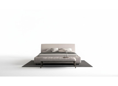 Cama tapizada elegante en beige
