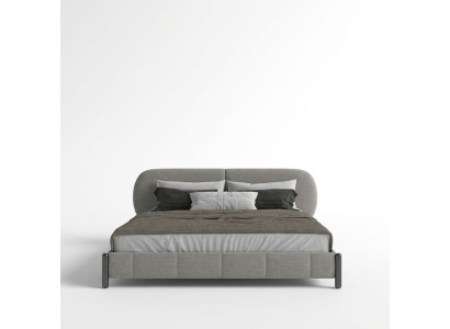 Cama elegante tapizada gris