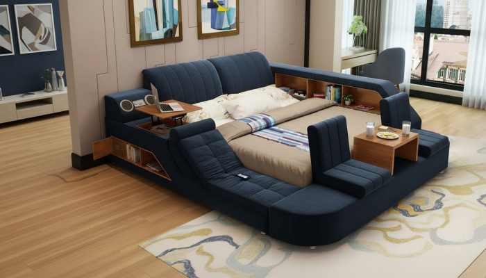 Cama multifuncional moderna con diseño cómodo