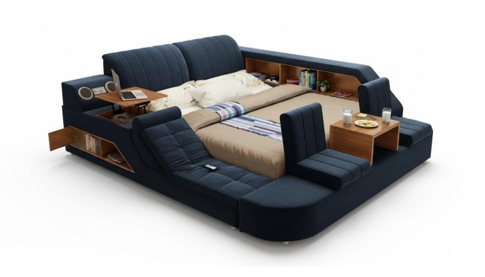 Cama multifuncional moderna con diseño cómodo