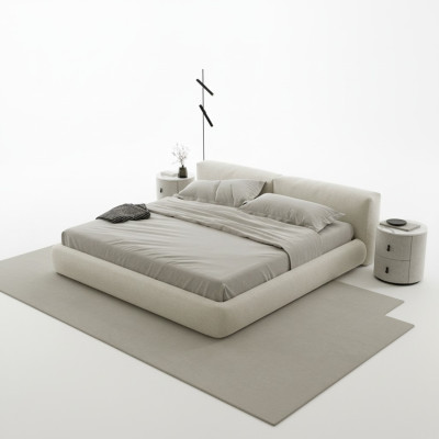 Cama tapizada elegante gris con diseño moderno cama de lujo