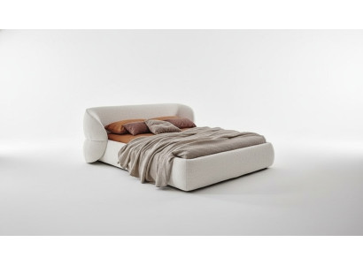 Moderno sofá tapizado con función de cama en elegante tela gris